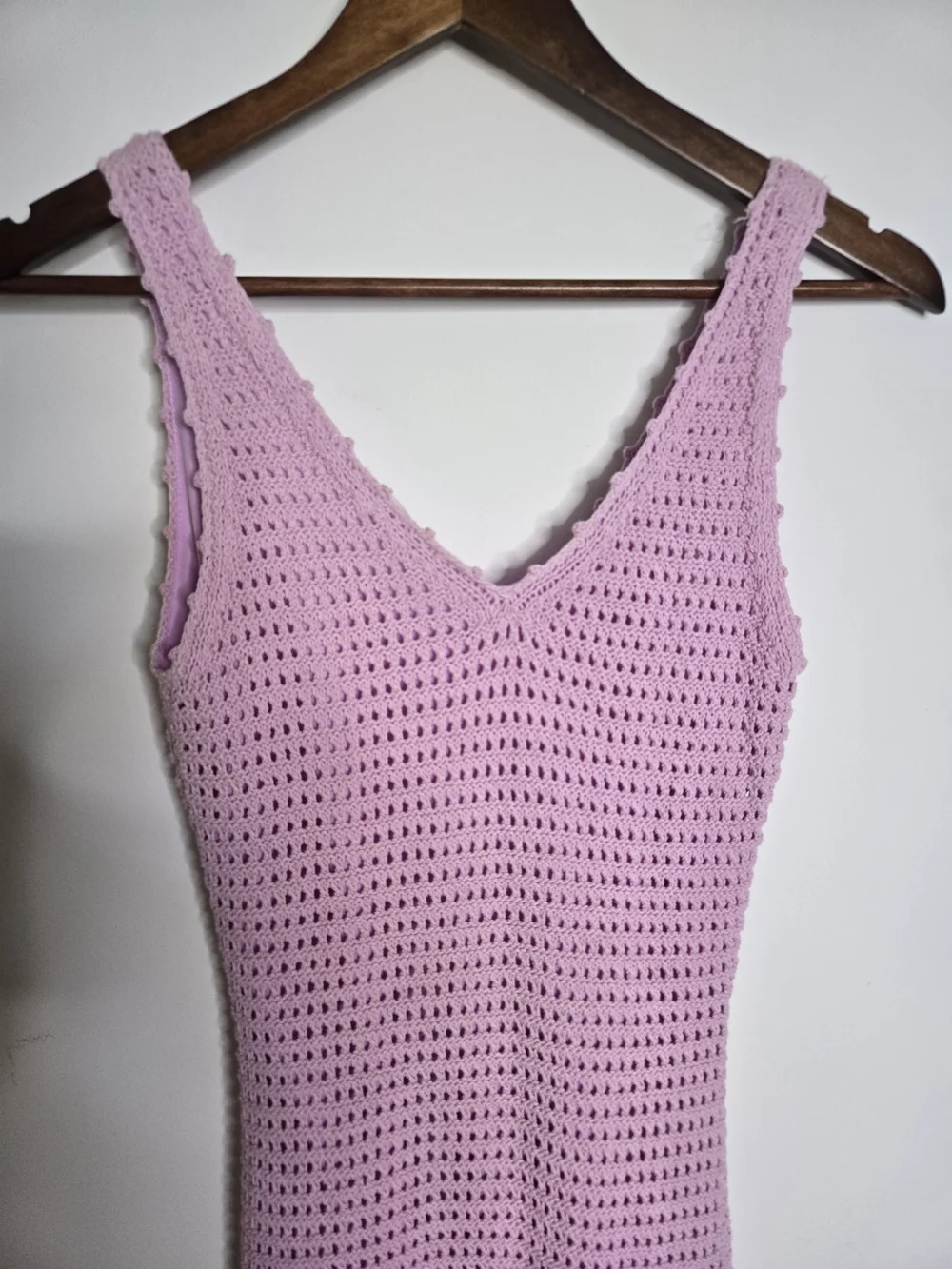 BB Dakota Steve Madden Day Party Pink Crochet Mini V-Neck Dress Womens Size XS